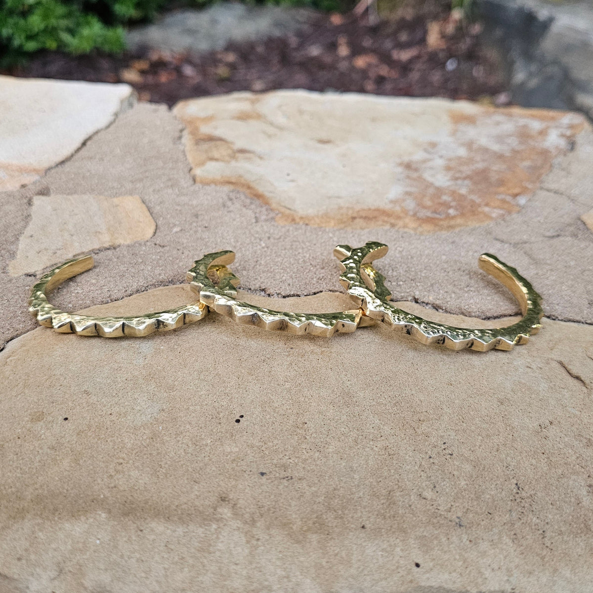 Hammered Sunshine Unisex Brass Cuff