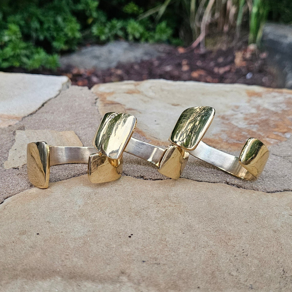 Smooth Open Asymmetrical Brass Cuff