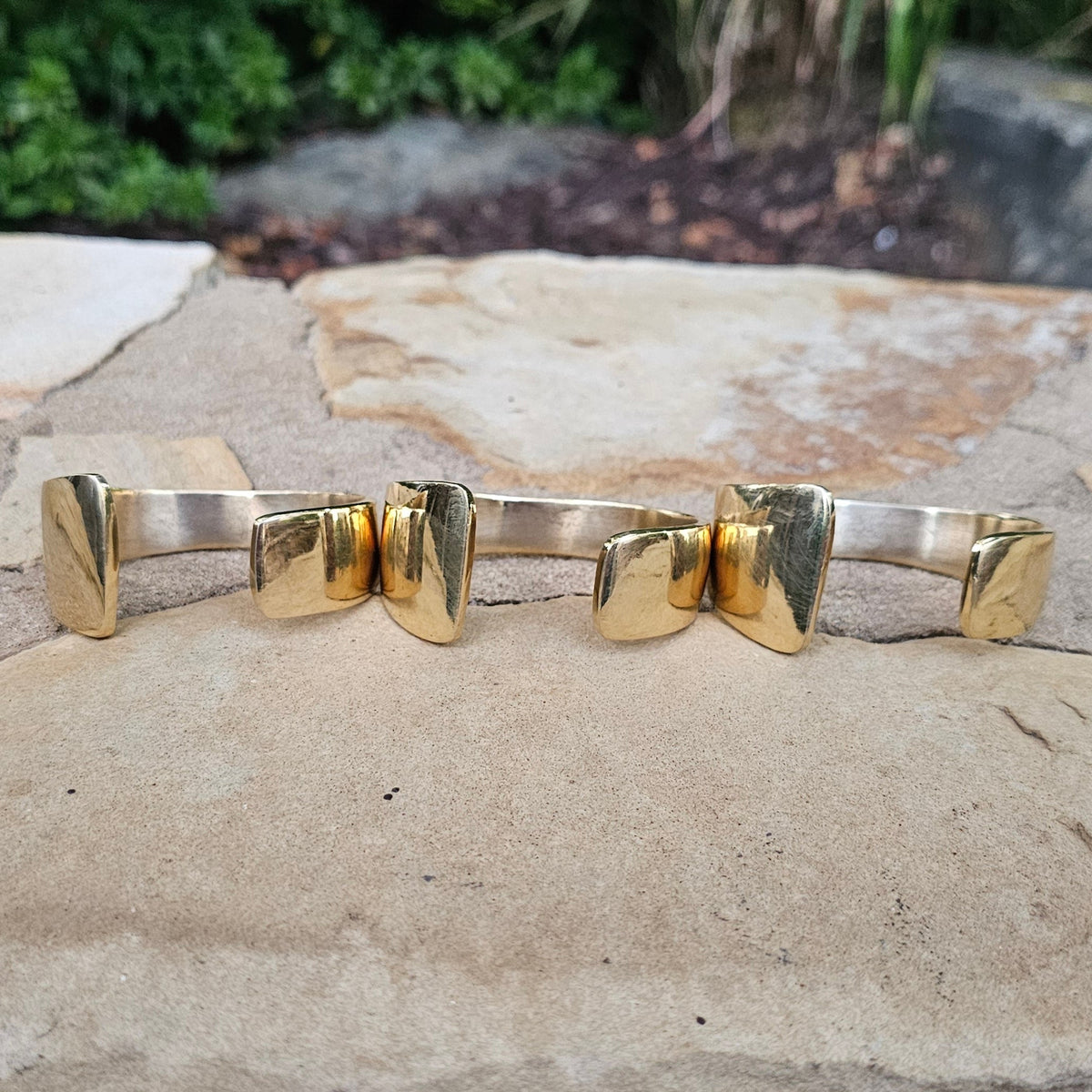 Smooth Open Asymmetrical Brass Cuff