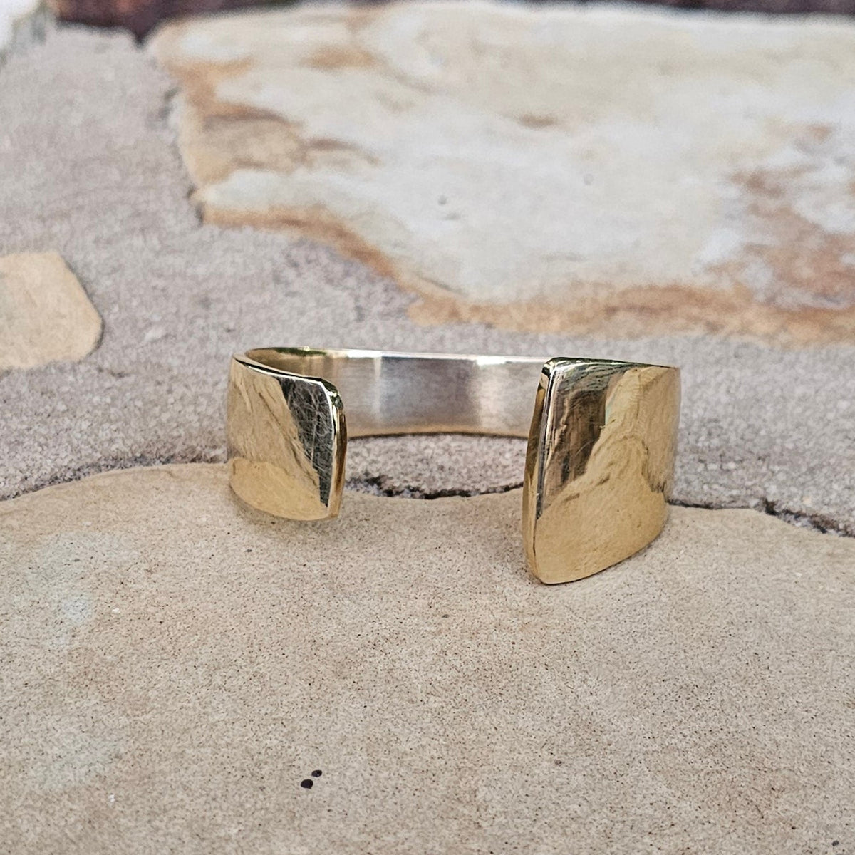 Smooth Open Asymmetrical Brass Cuff