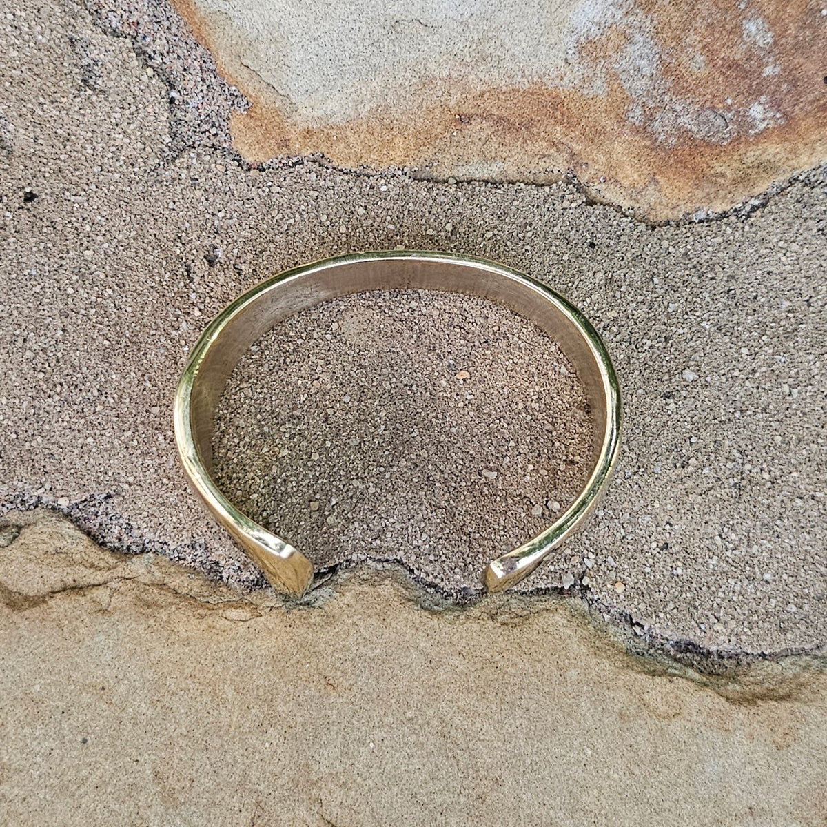 Smooth Open Asymmetrical Brass Cuff
