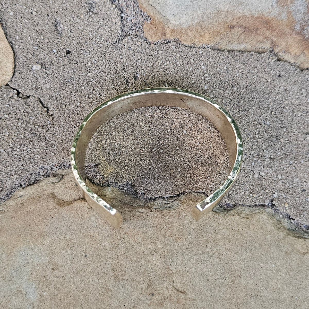Hammered Open Asymmetrical Brass Cuff