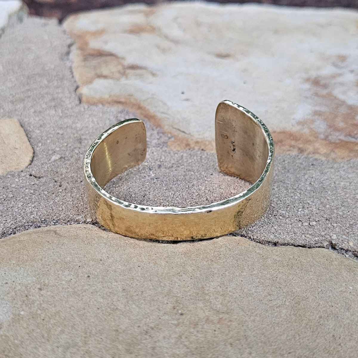 Hammered Open Asymmetrical Brass Cuff