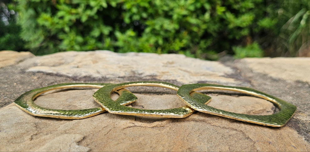 Asymmetrical Unisex Brass Bangle