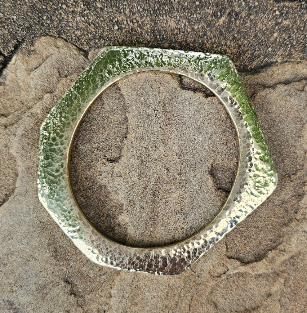 Asymmetrical Unisex Brass Bangle