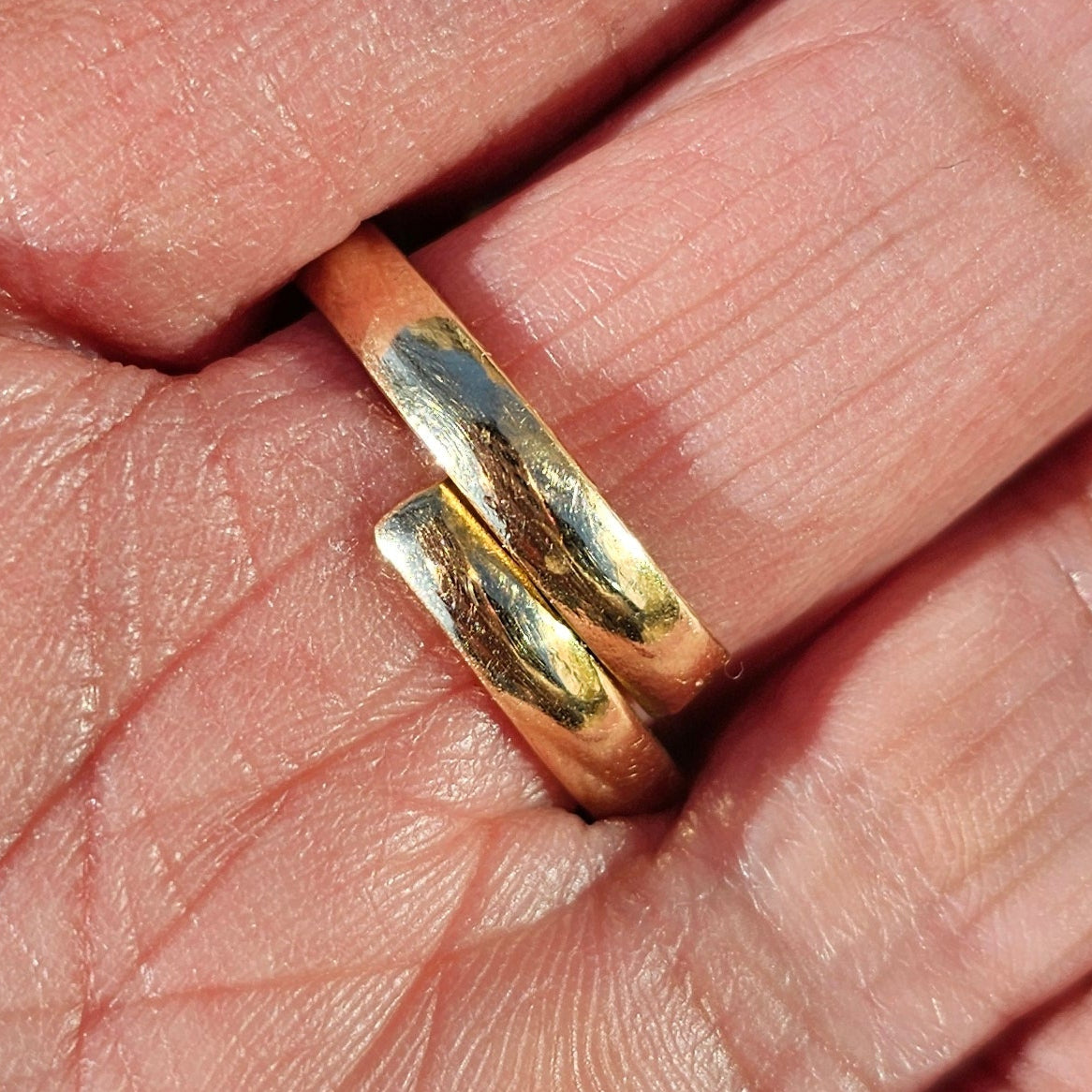 White Beaded Adjustable Brass Ring