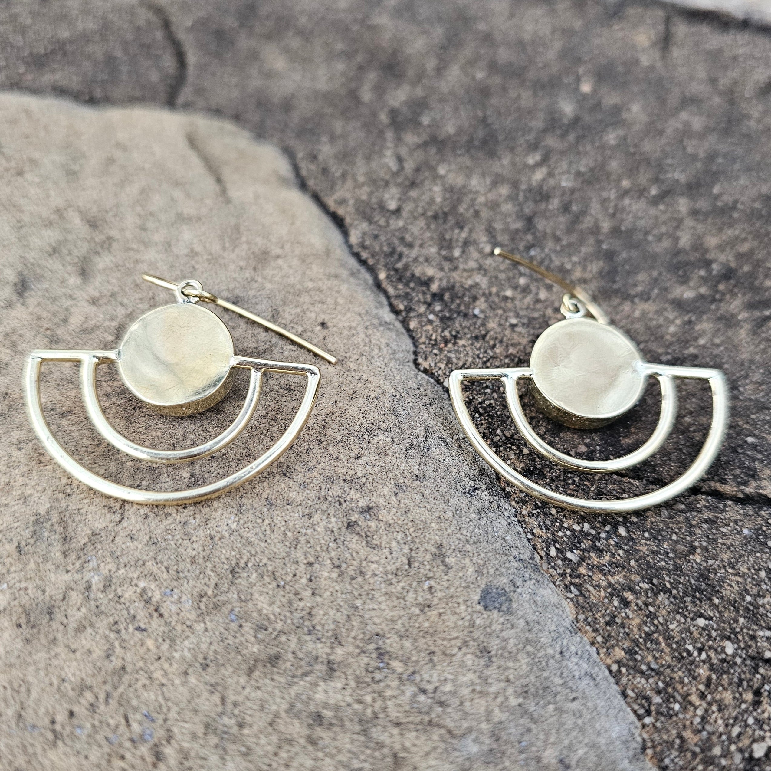 Dark Eclipse Brass Earrings