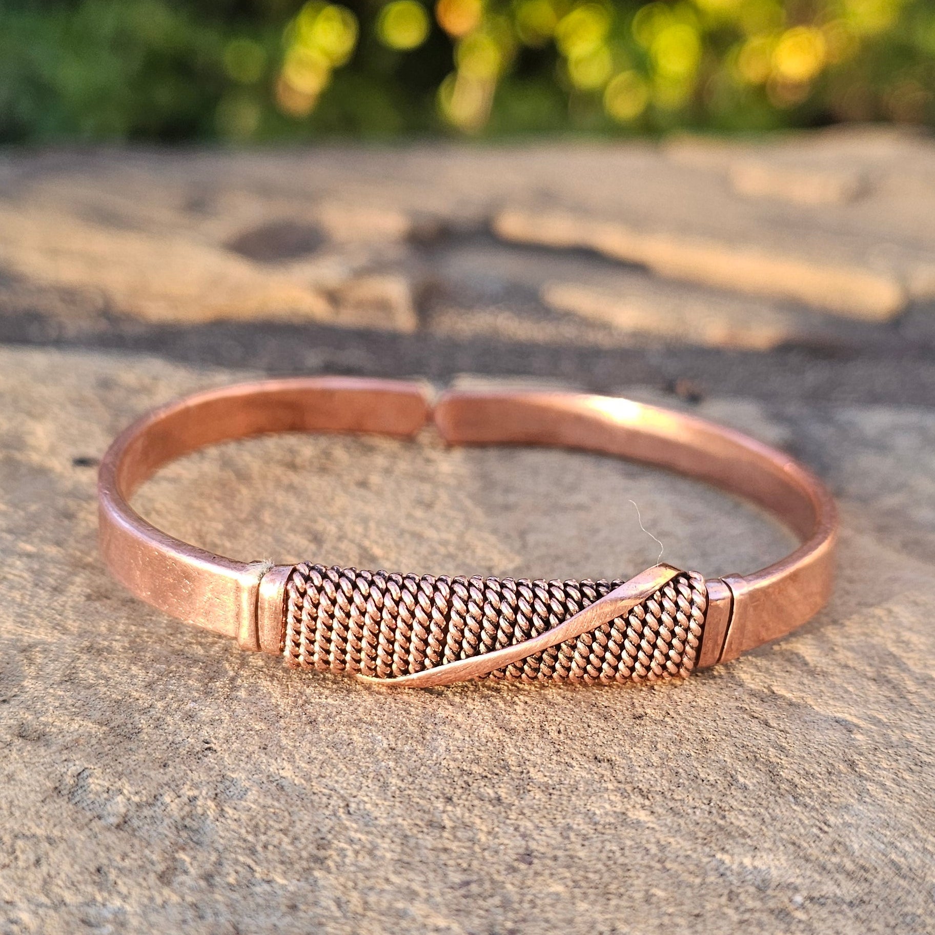 Flat Wrap Design Unisex Copper Bracelet