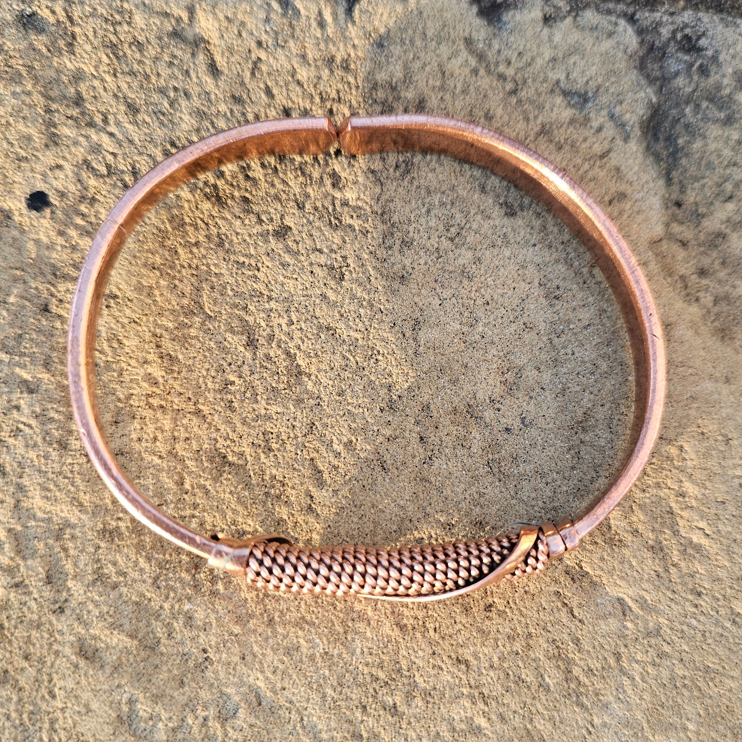 Flat Wrap Design Unisex Copper Bracelet