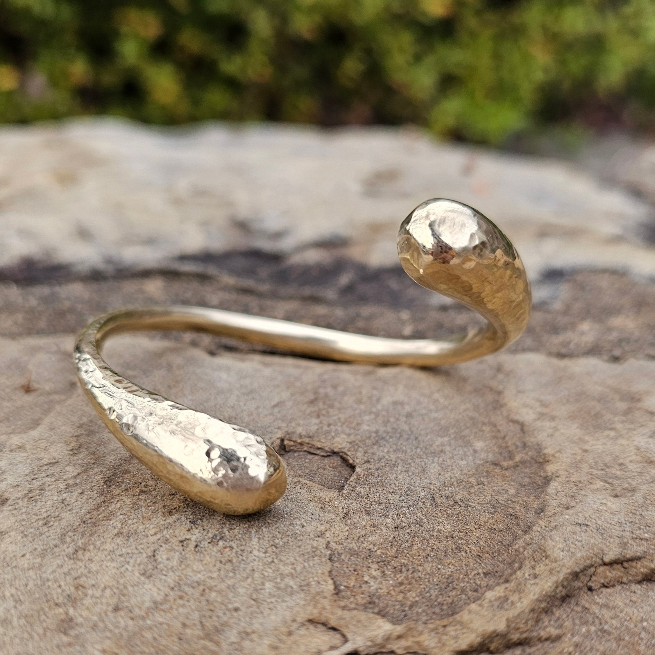 Hammered Infinity Interrupted Unisex Brass Bracelet