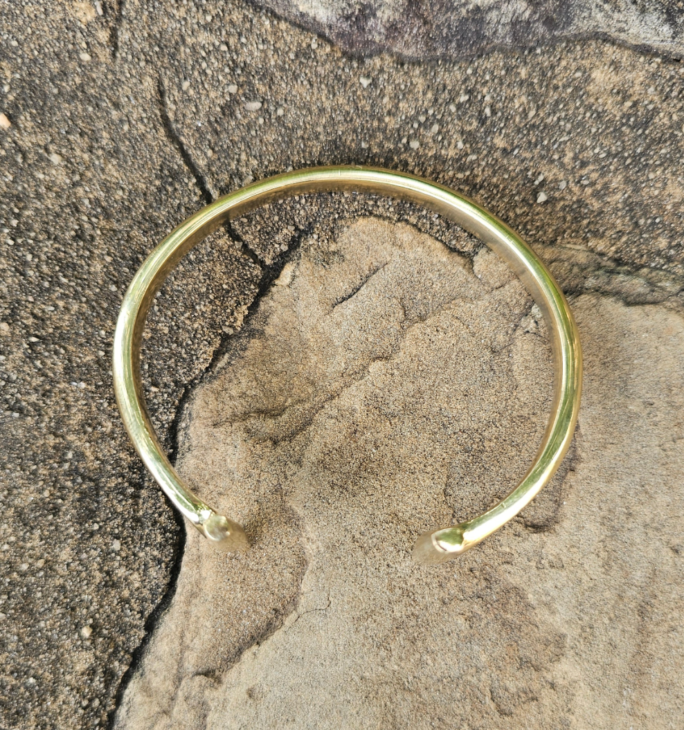 Double Lines Unisex Brass Bracelet