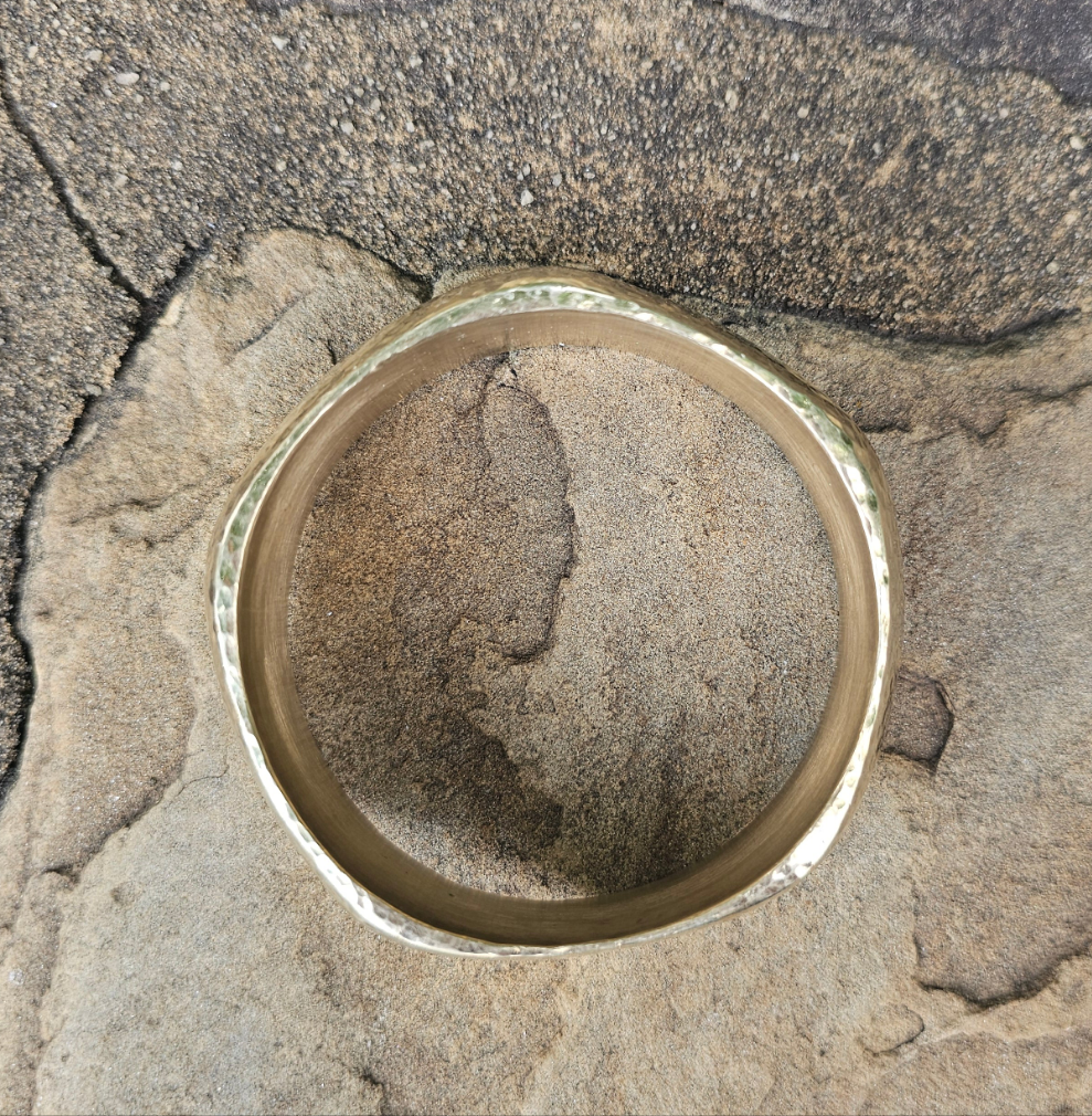 Multi Faceted Unisex Brass Bangle