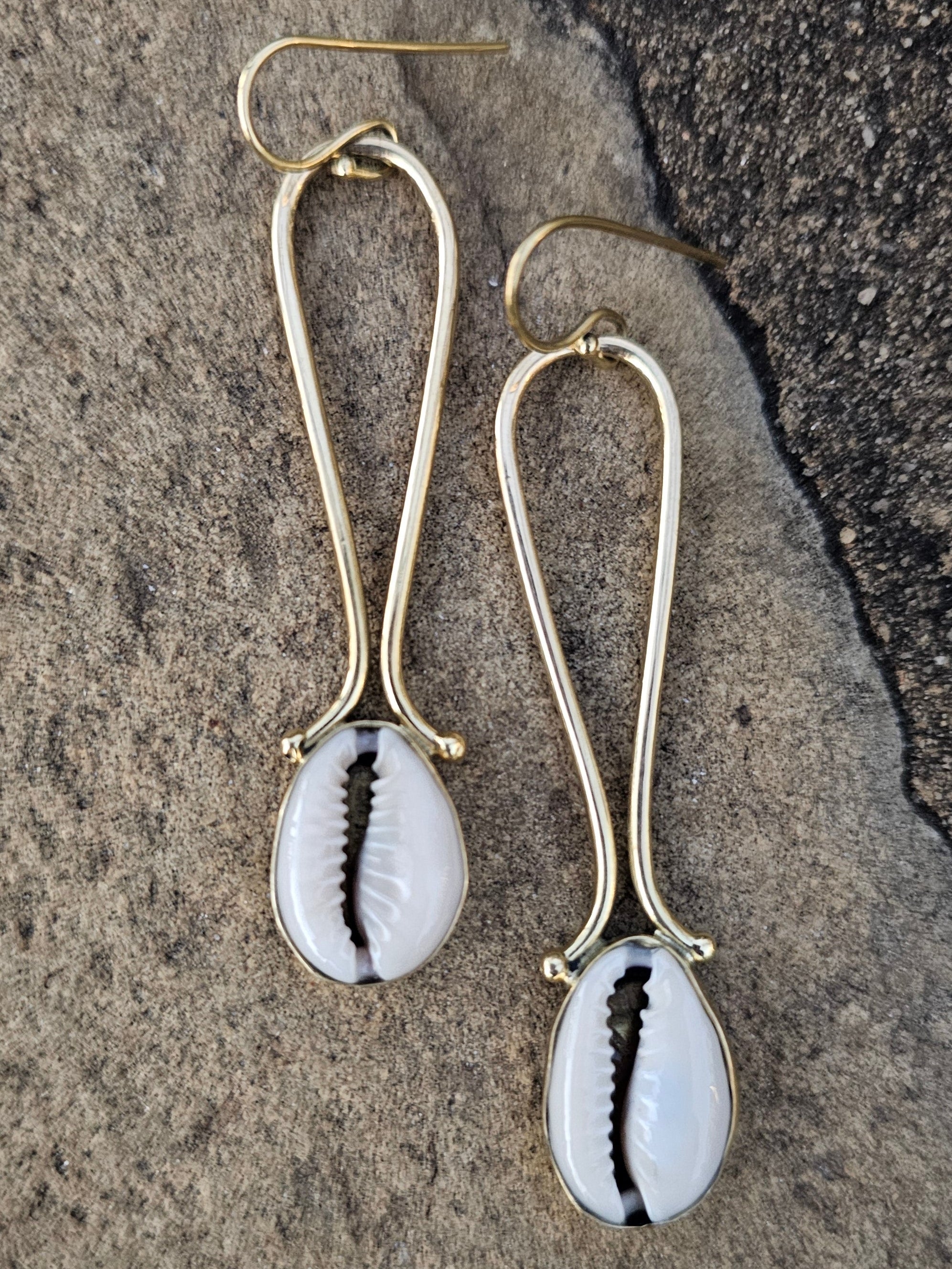 Open Filigree Cowrie Shell Earrings