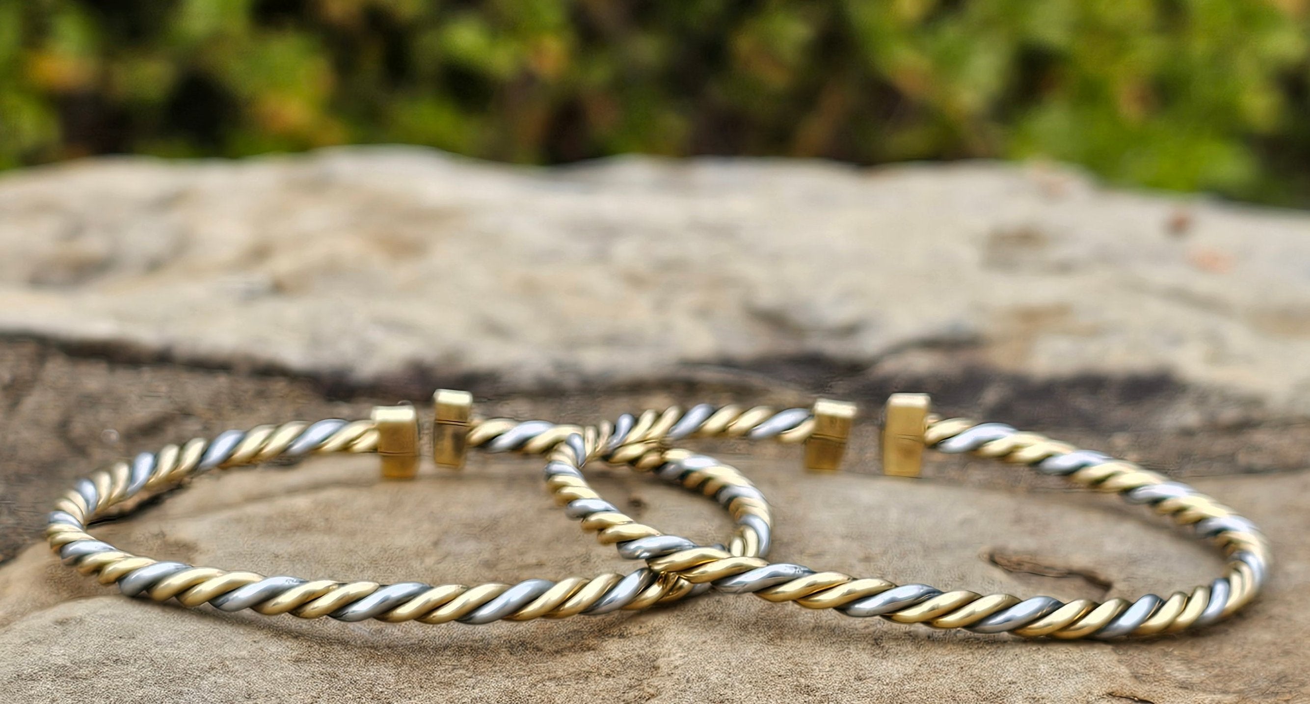 Thin Twist Brass & Aluminum Unisex Bracelet