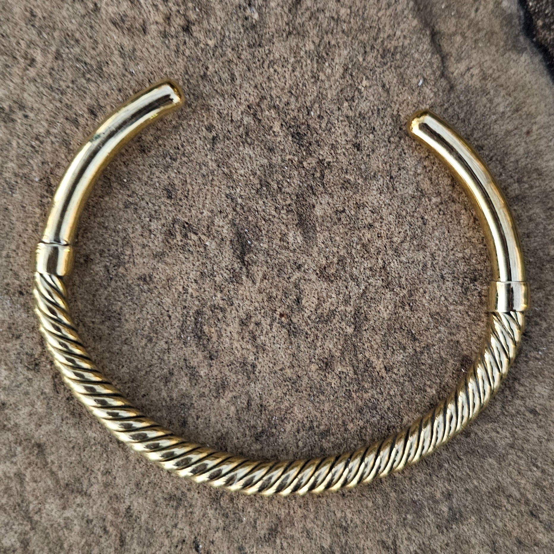 Thin Twisted Brass Cuff