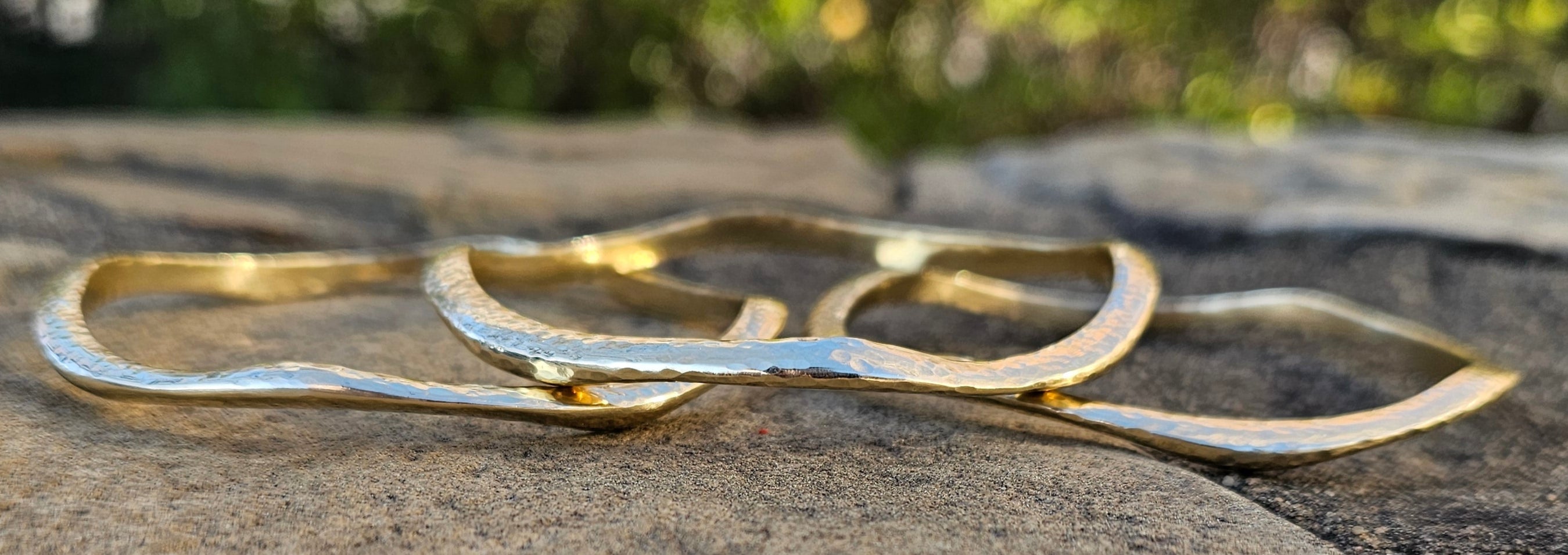 Thin Wave Brass Bracelet