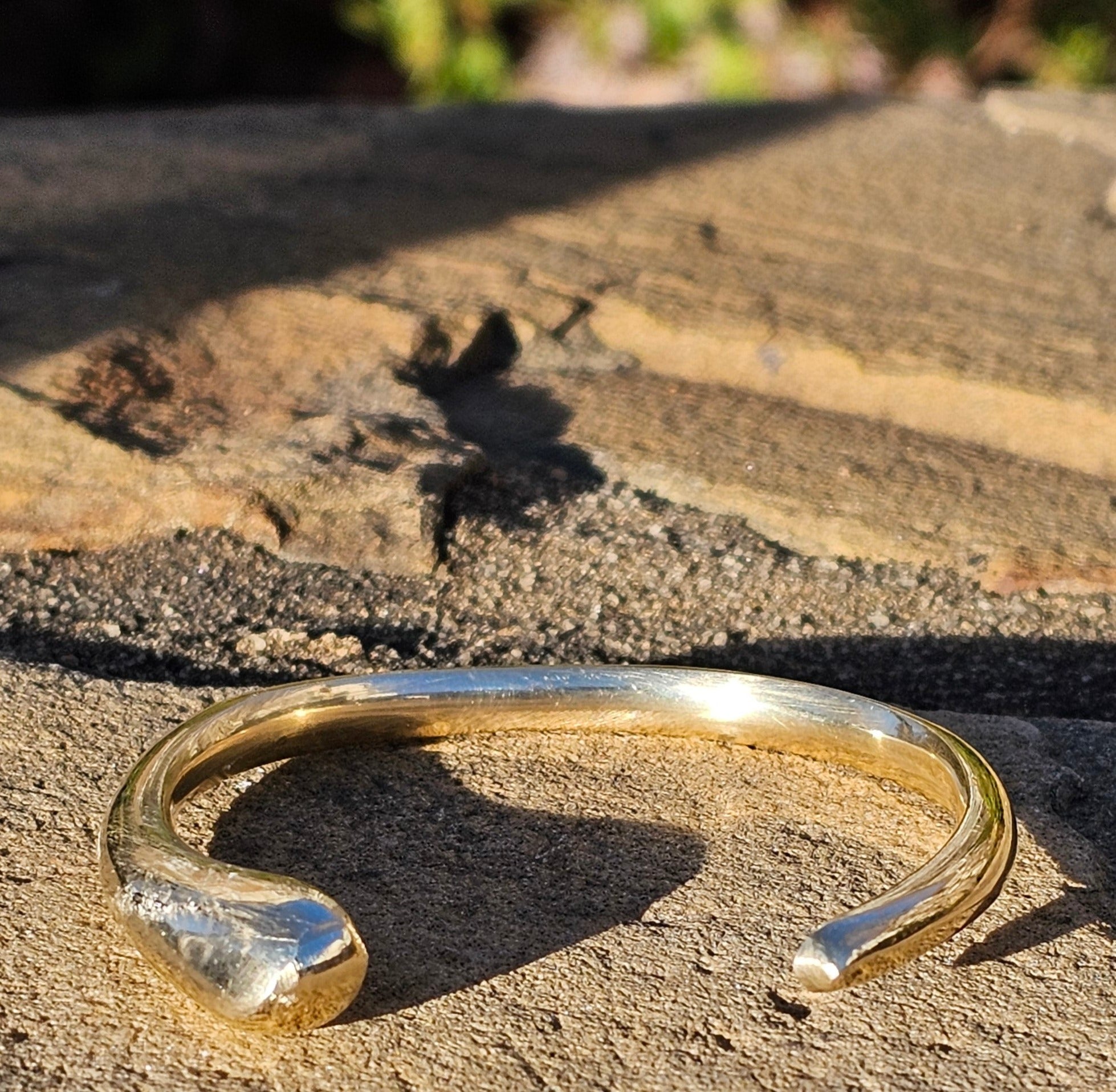 Small Open Tusk Brass Bracelet