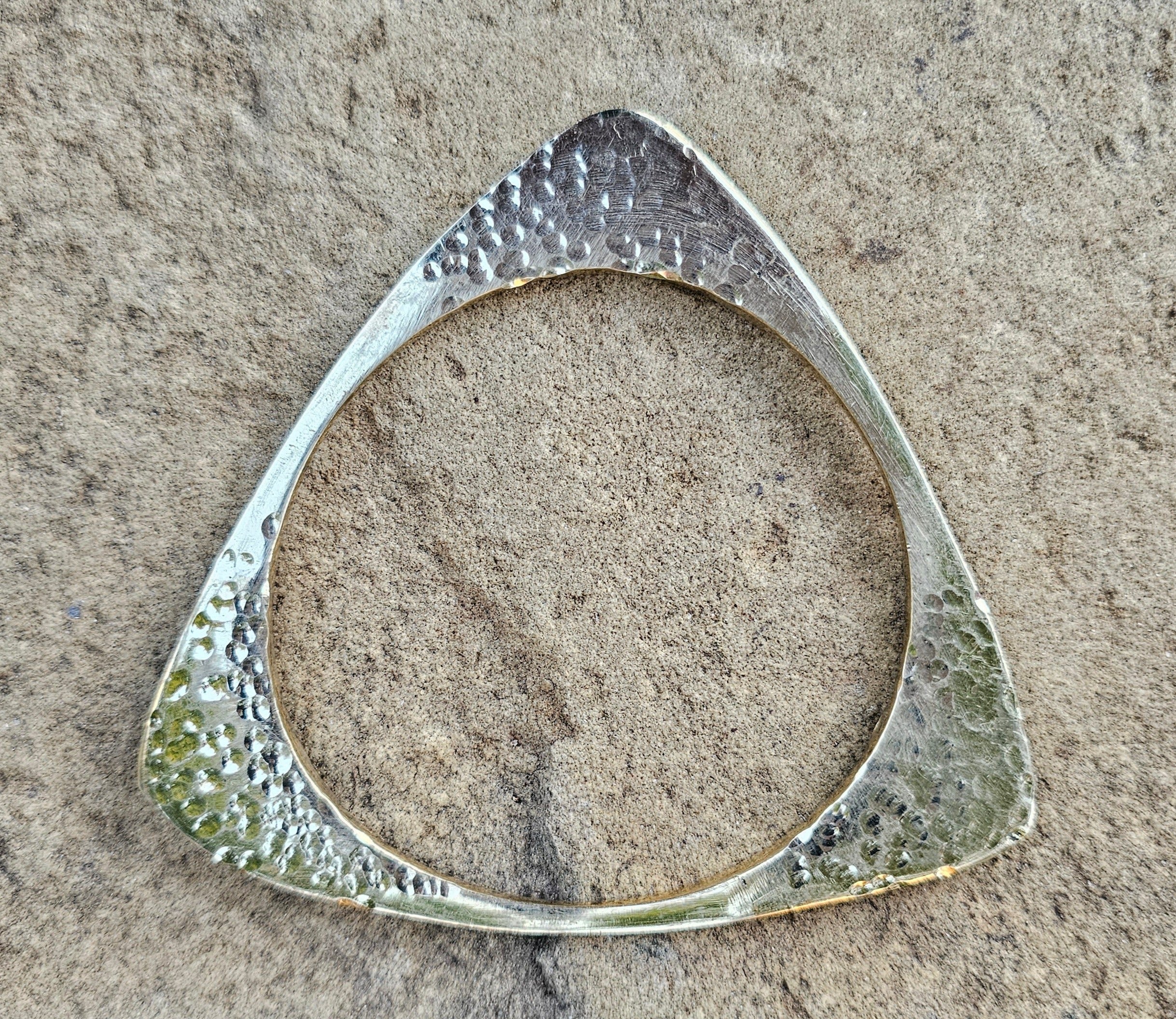Hammered Triangle Brass Bracelet