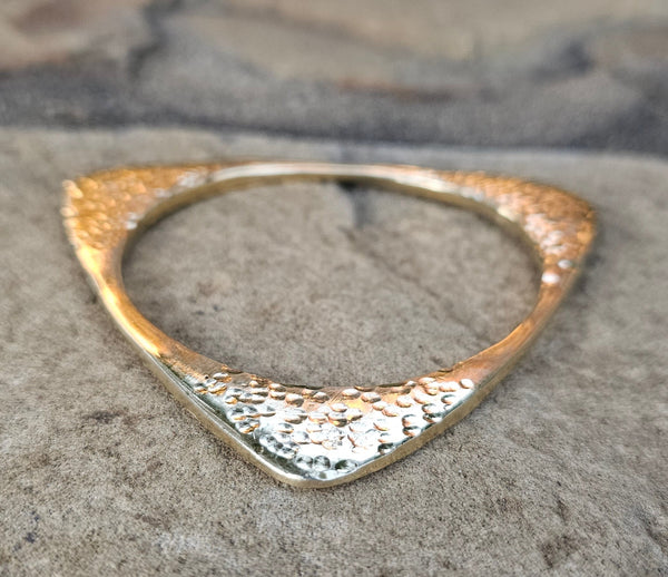 Hammered Triangle Brass Bracelet