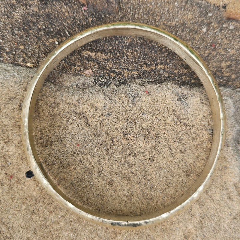 Hammered Raised Unisex Brass Bracelet
