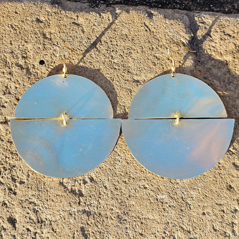 Split Circle Brass Earrings