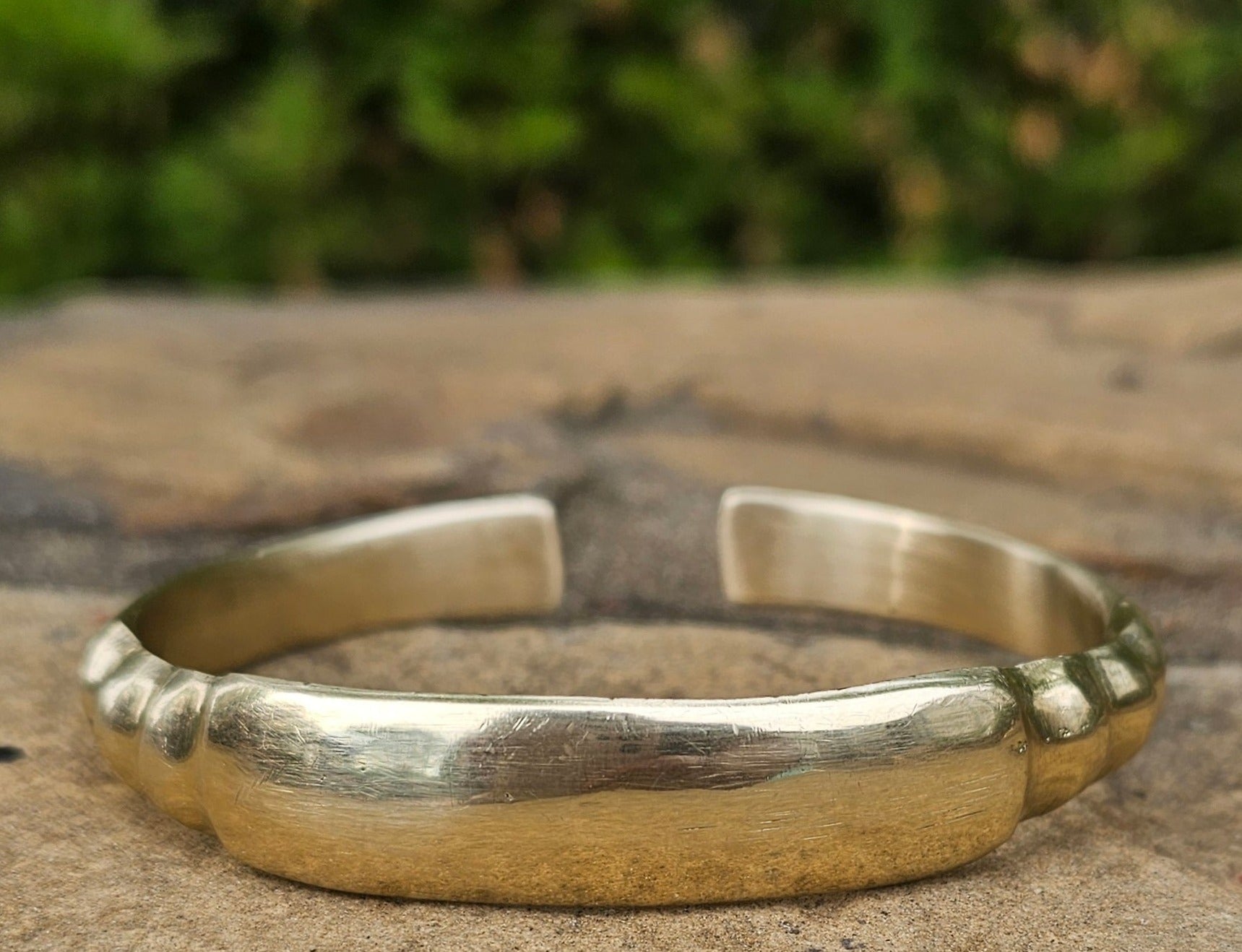 Rounded Warrior Unisex Brass Bracelet