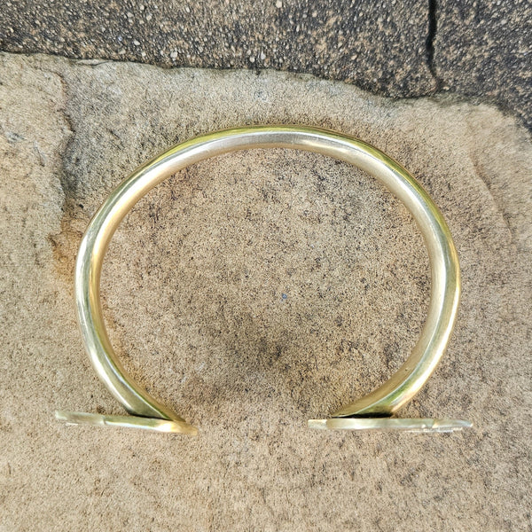 Double Abstract Elephant Brass Bracelet