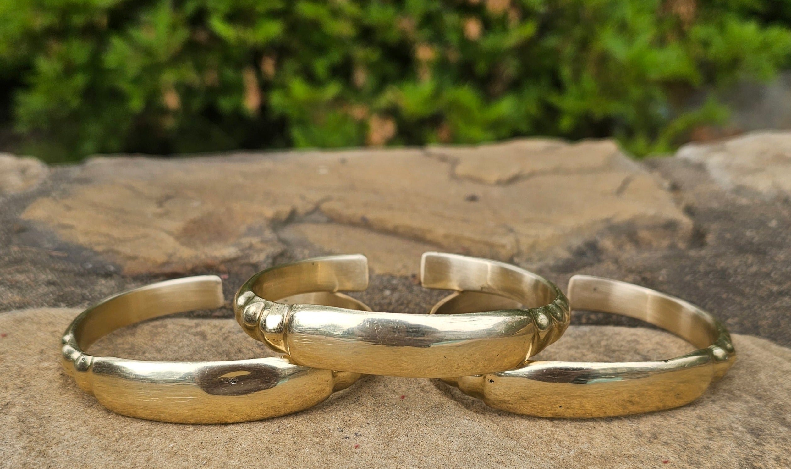 Rounded Warrior Unisex Brass Bracelet
