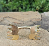 Double Abstract Elephant Brass Bracelet