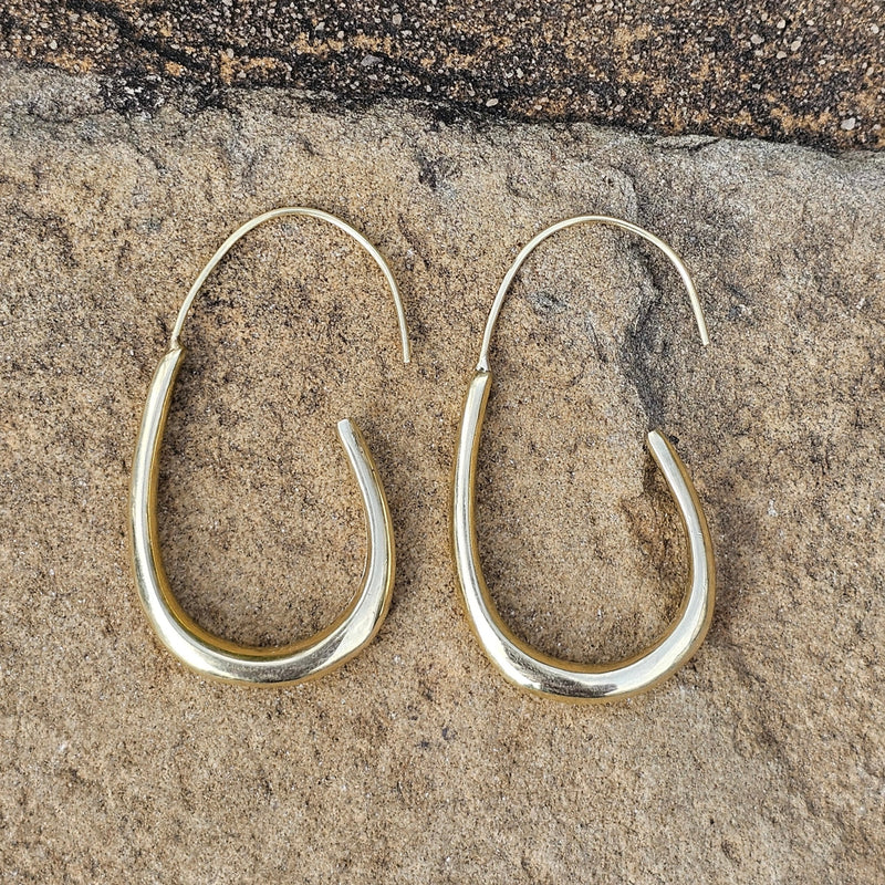 Continuous Curve Brass Earrings