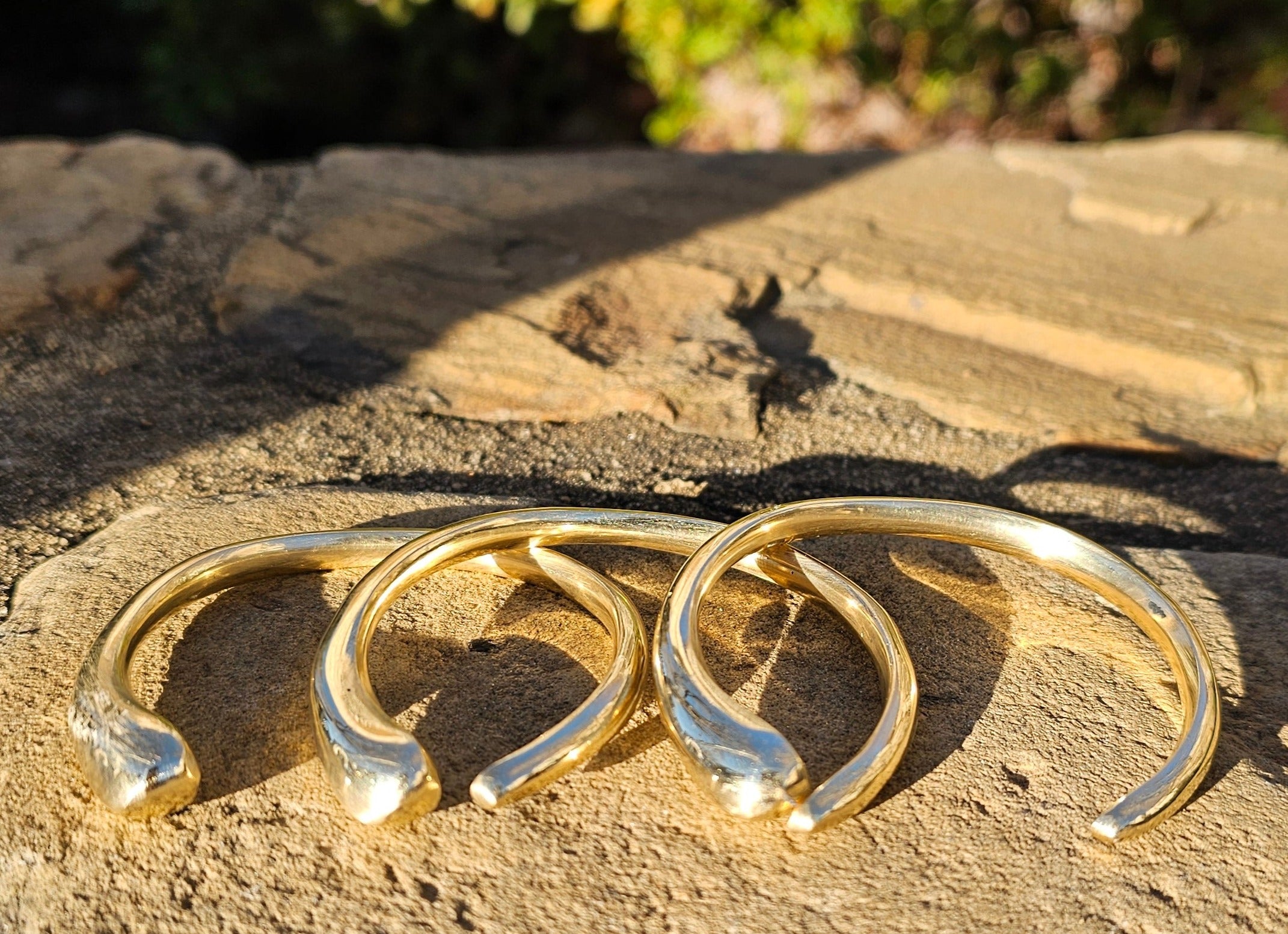Small Open Tusk Brass Bracelet