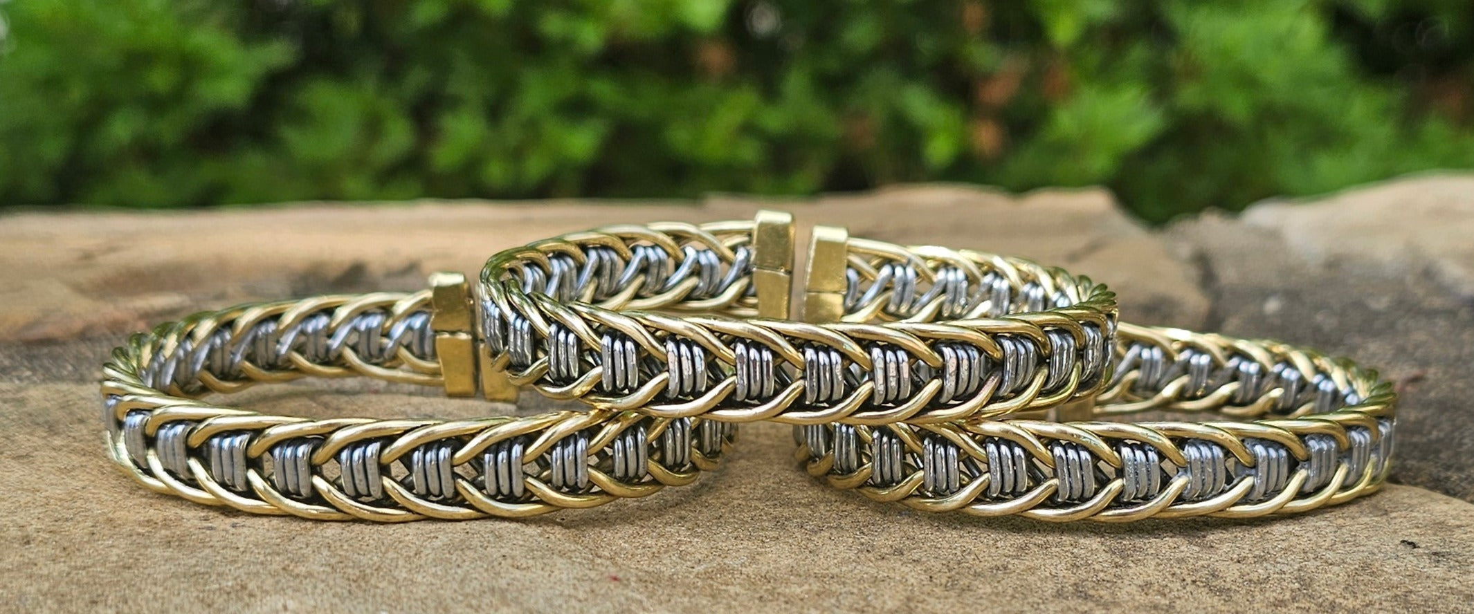 Dual Tone Brass and Aluminum Bracelet