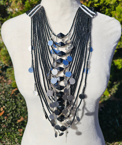 Black-color Black Maasai Necklace- african jewelry | Shop Kamawe