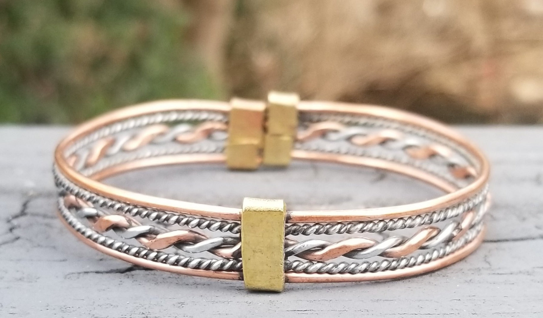 Twisted Multitone Unisex Bracelet