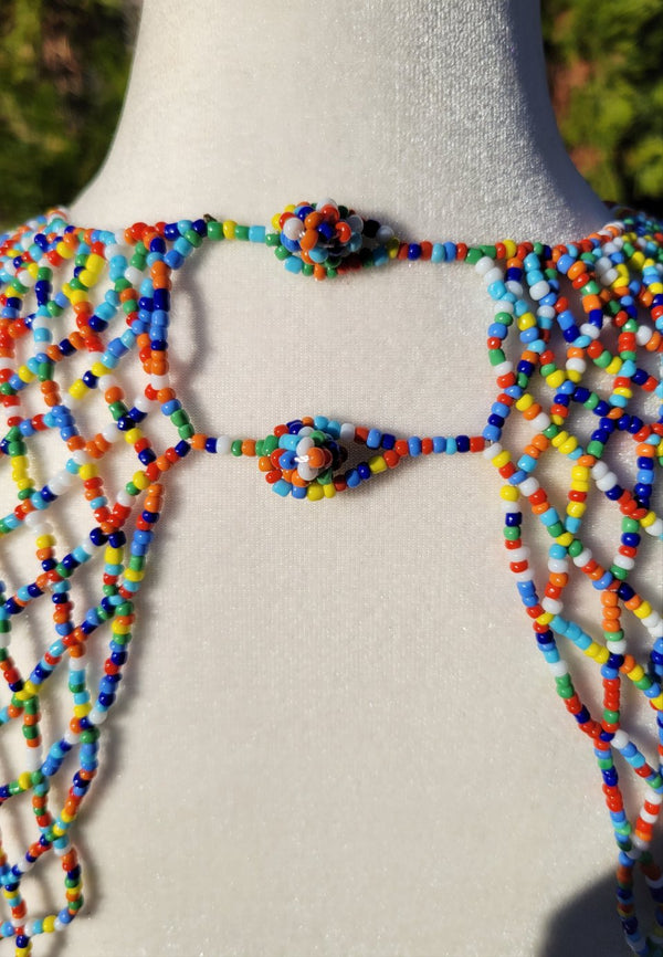 Multicolored Beaded Collar Necklace