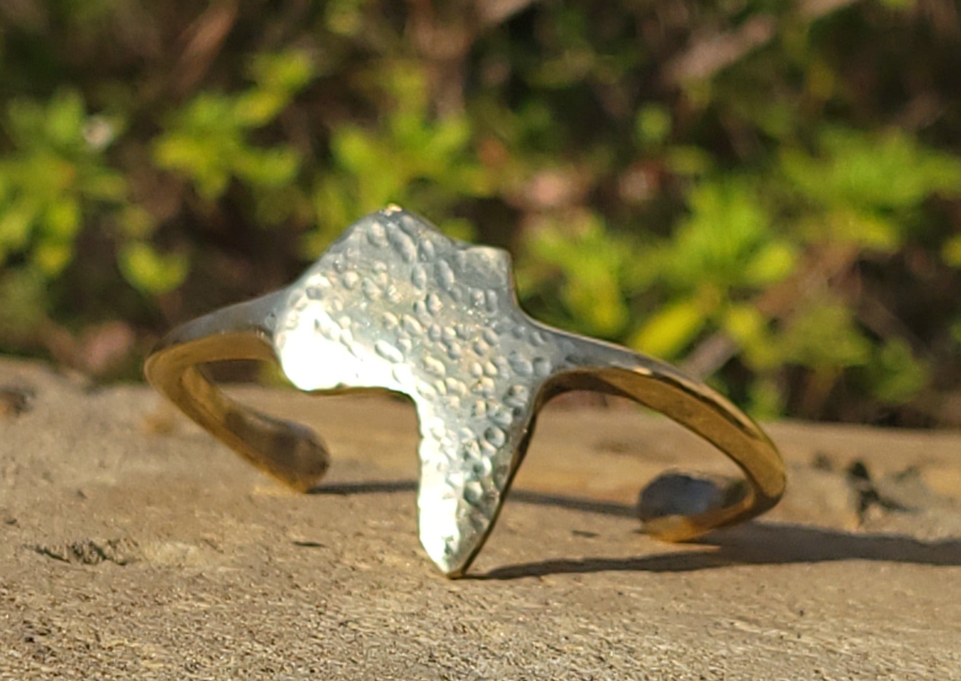 Hammered Motherland Brass Bracelet