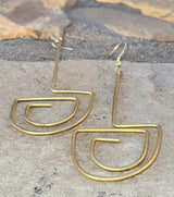 Labyrinth Brass Earrings