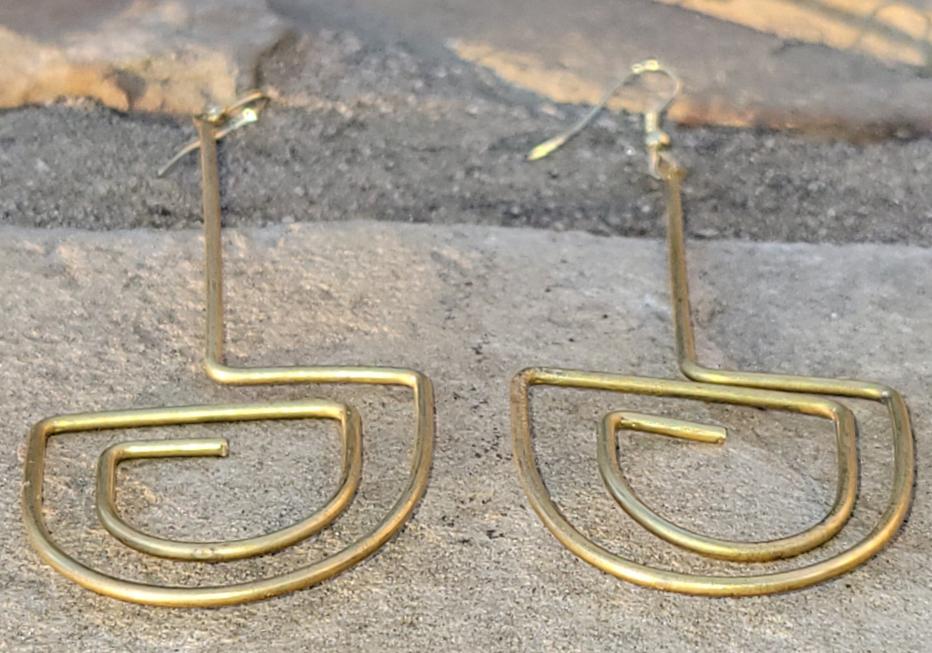 Labyrinth Brass Earrings