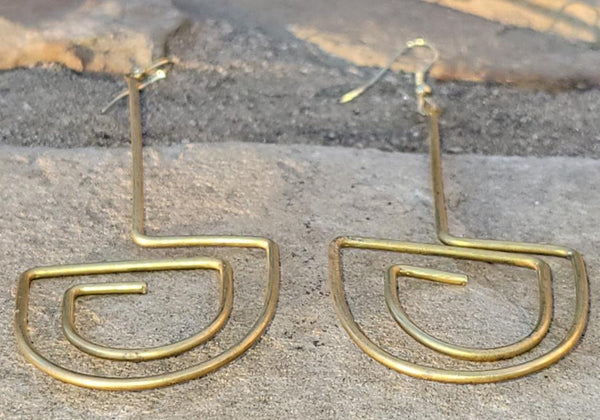 Labyrinth Brass Earrings