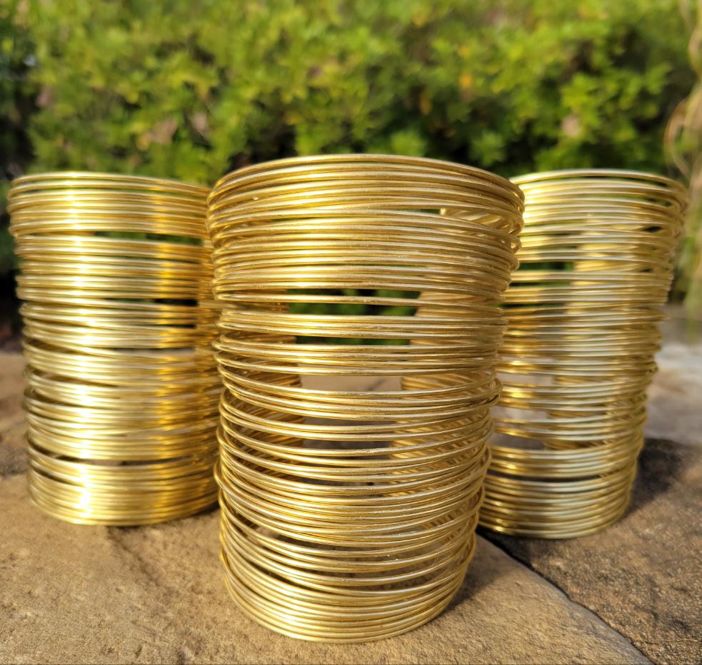 Wire Wrapped Empire Unisex Brass Cuff
