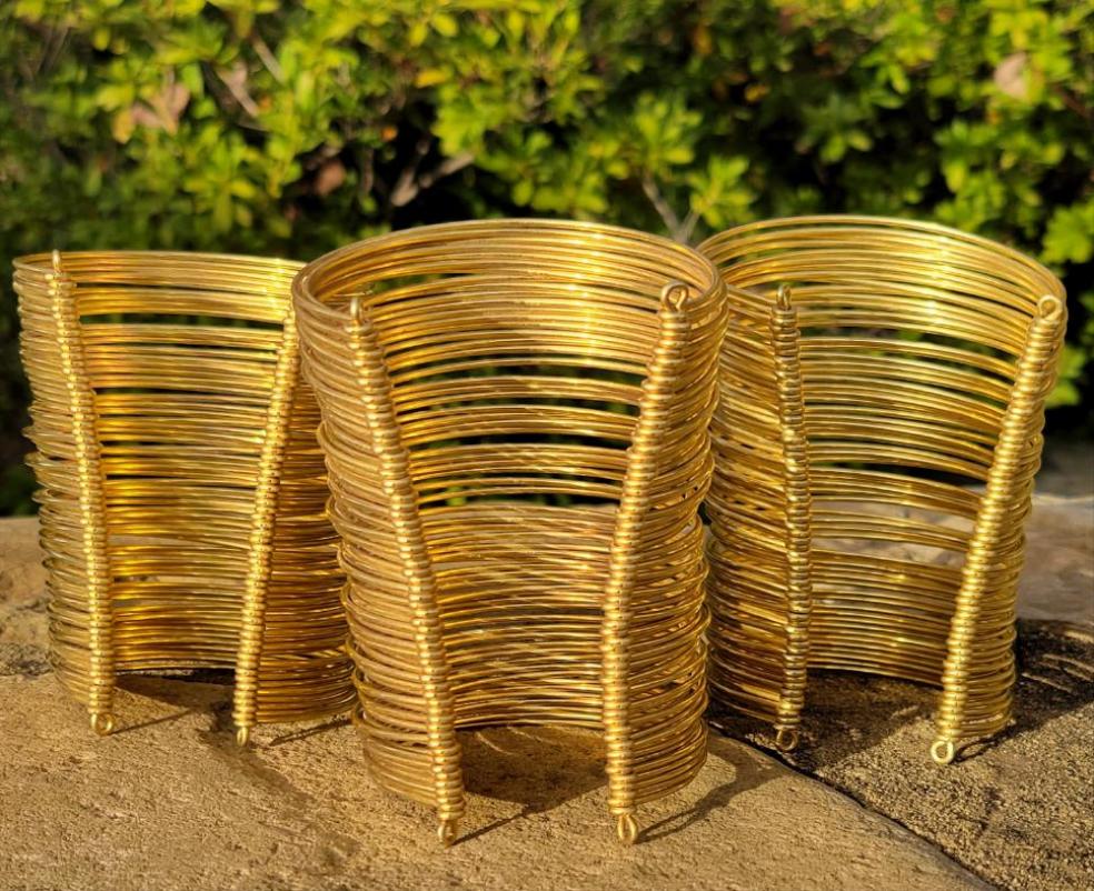 Wire Wrapped Empire Unisex Brass Cuff