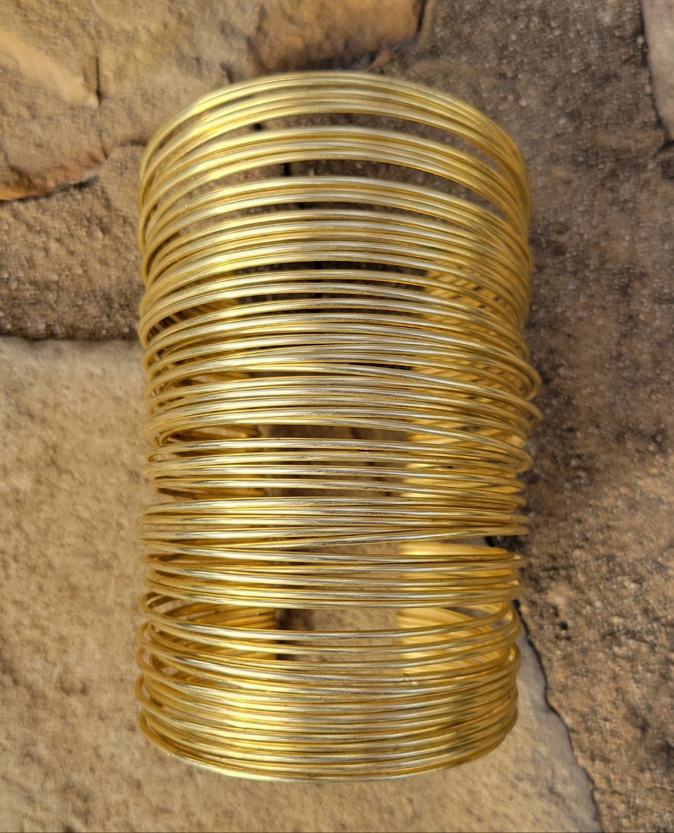 Wire Wrapped Empire Unisex Brass Cuff