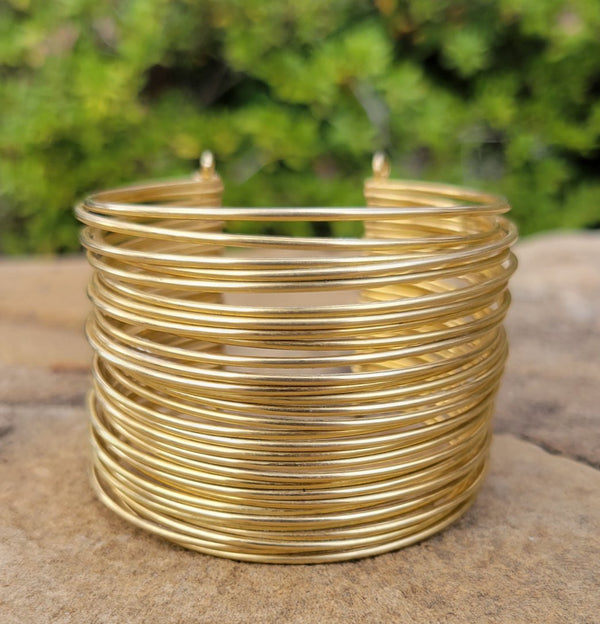 Wire Wrapped Kingdom Unisex Brass Cuff