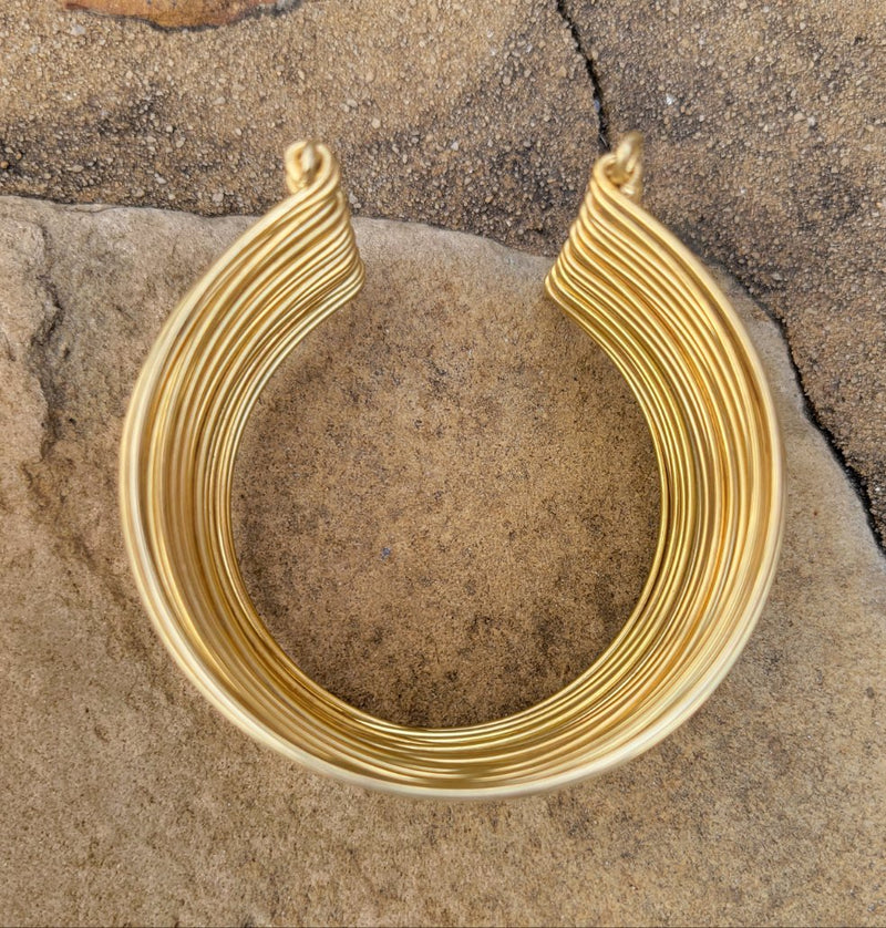 Wire Wrapped Kingdom Unisex Brass Cuff