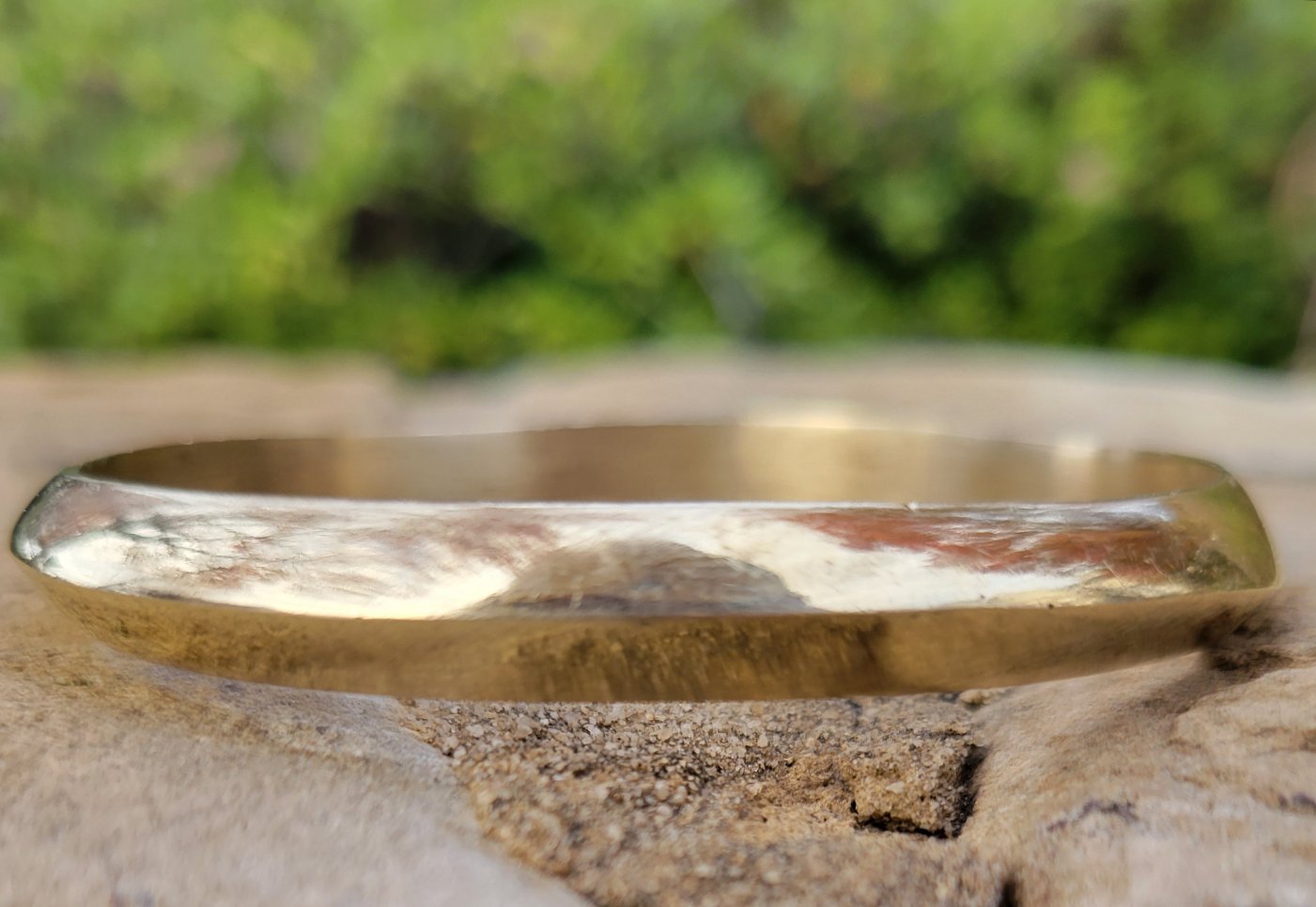 Raised Unisex Brass Bangle