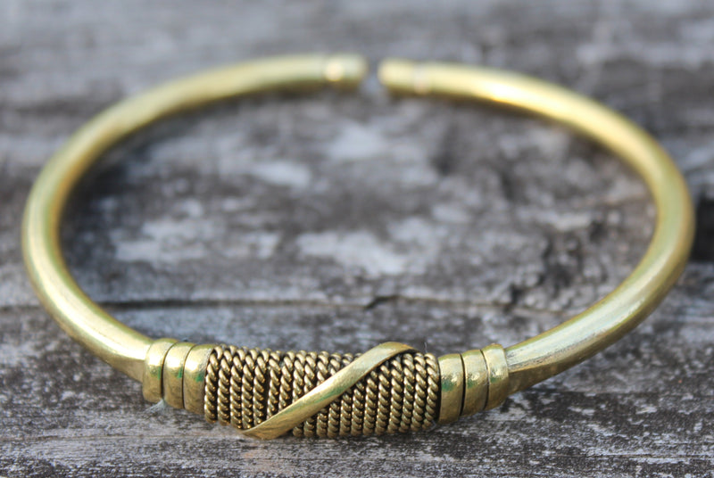 Wrap Design Unisex Brass Bracelet