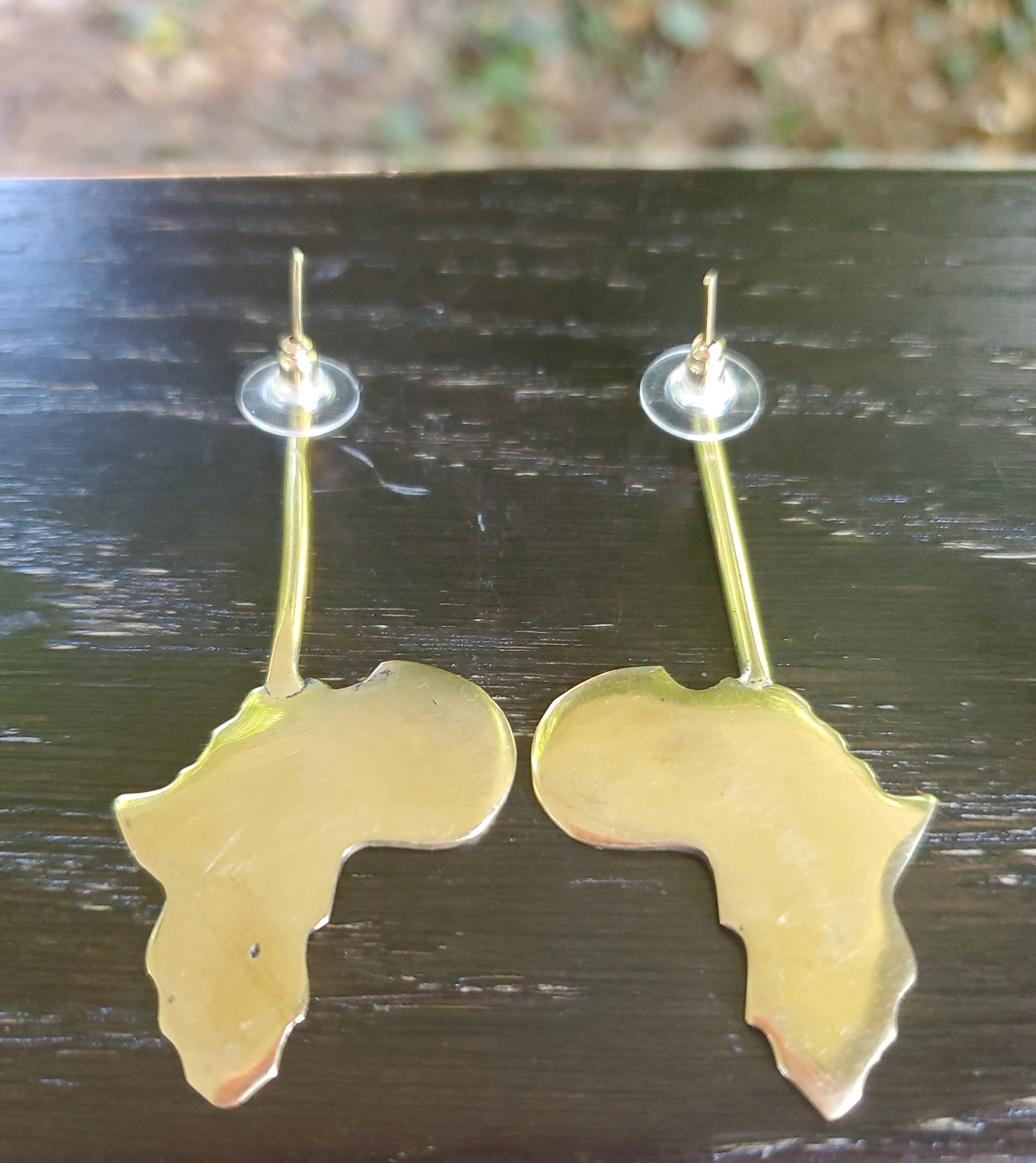 Linear Motherland Brass Earrings