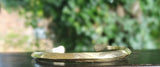 Scroll Print Unisex Brass Bracelet
