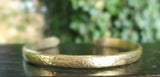 Thin Hammered Open Unisex Brass Bracelet
