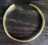 Thin Hammered Open Unisex Brass Bracelet